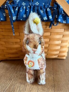 Steiff Brown Plush Bunny with Yellow Ear Tag
